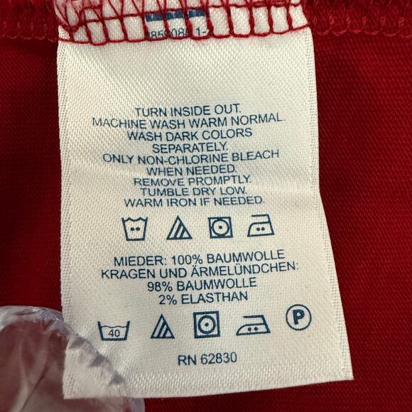 Land's End Long Sleeve Turtleneck Super T-Shirt Mens XL Red Monogram Basic Layer - Picture 6 of 6